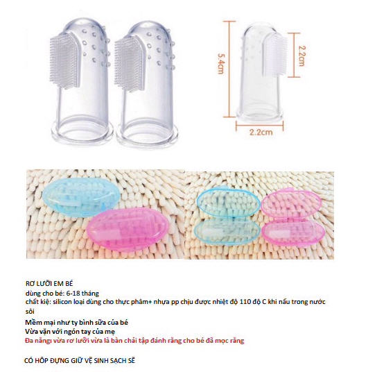 Bàn chải xỏ ngón silicon cho bé