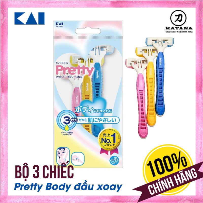 Dao cạo lông cơ thể cho nữ Pretty Body - Bộ 3 chiếc