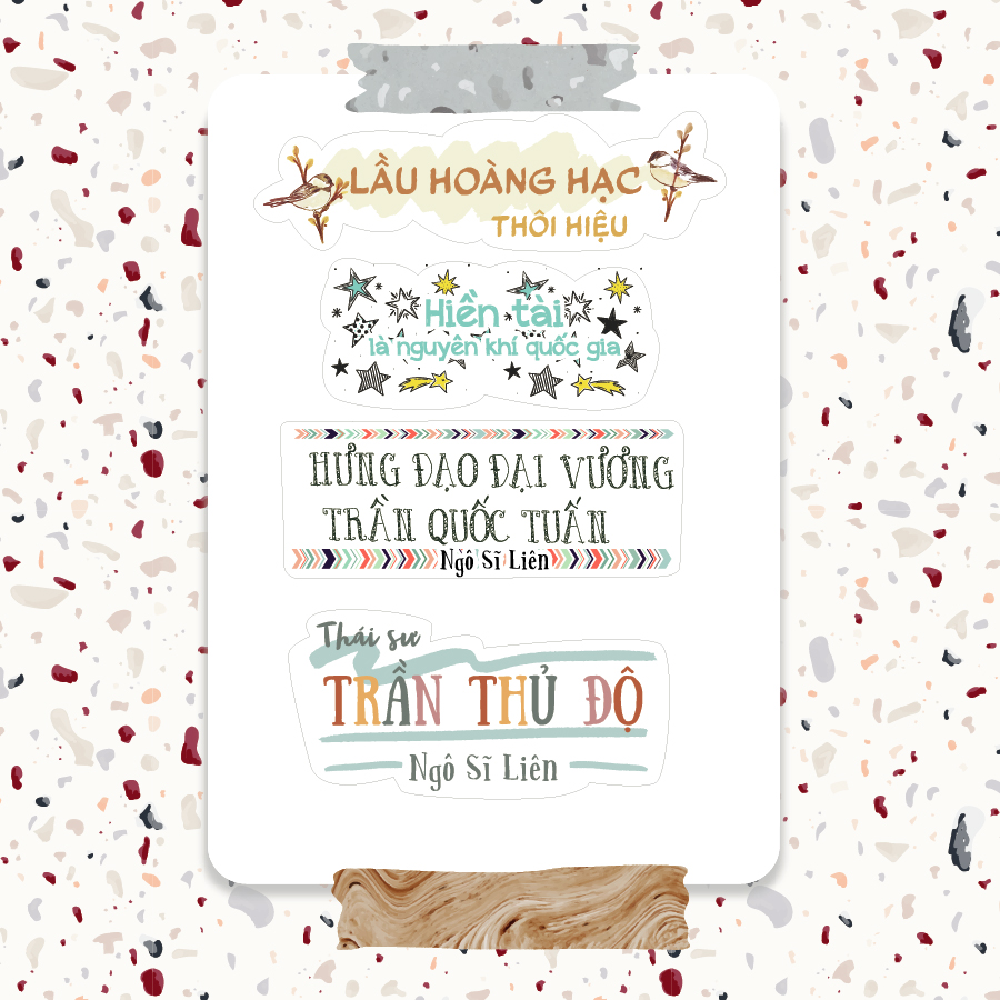 Nhãn dán sticker môn học 10 - Tựa bài ngữ văn