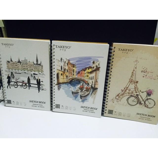 Sổ vẽ Lò Xo Takeyo 50 Tờ (a4, a5, A6)