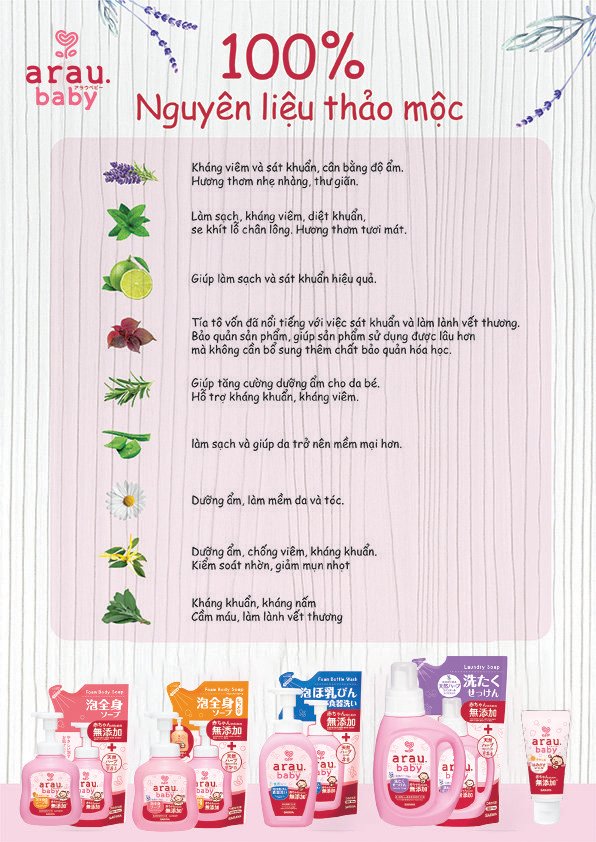 Nước rửa bình sữa Arau Baby dạng bình 500ml