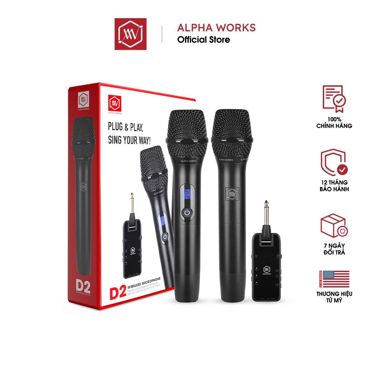 Micro không dây Alpha Works D2 - Hàng Chính hãng