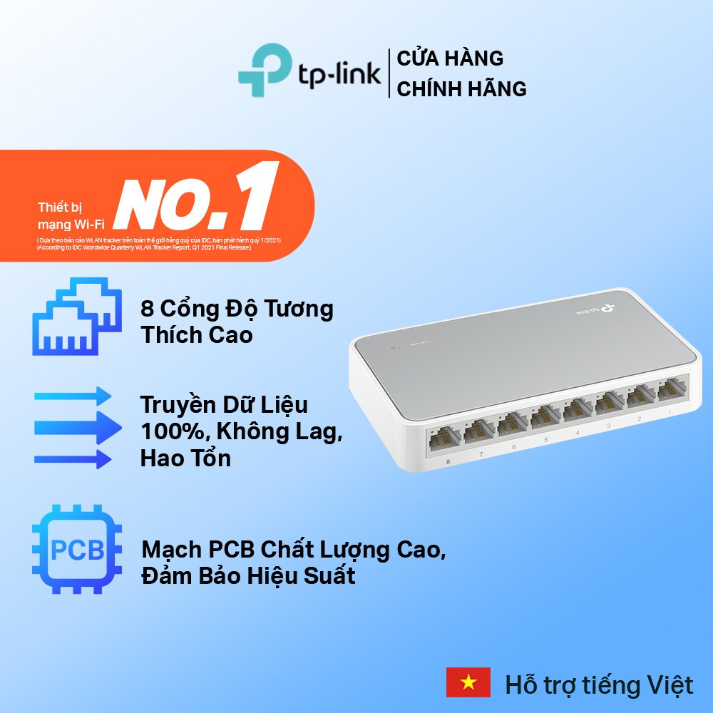 Bộ chia tín hiệu tp-link tl-sf1008d 8 cổng switch 8 ports 10/100mbps - hàng