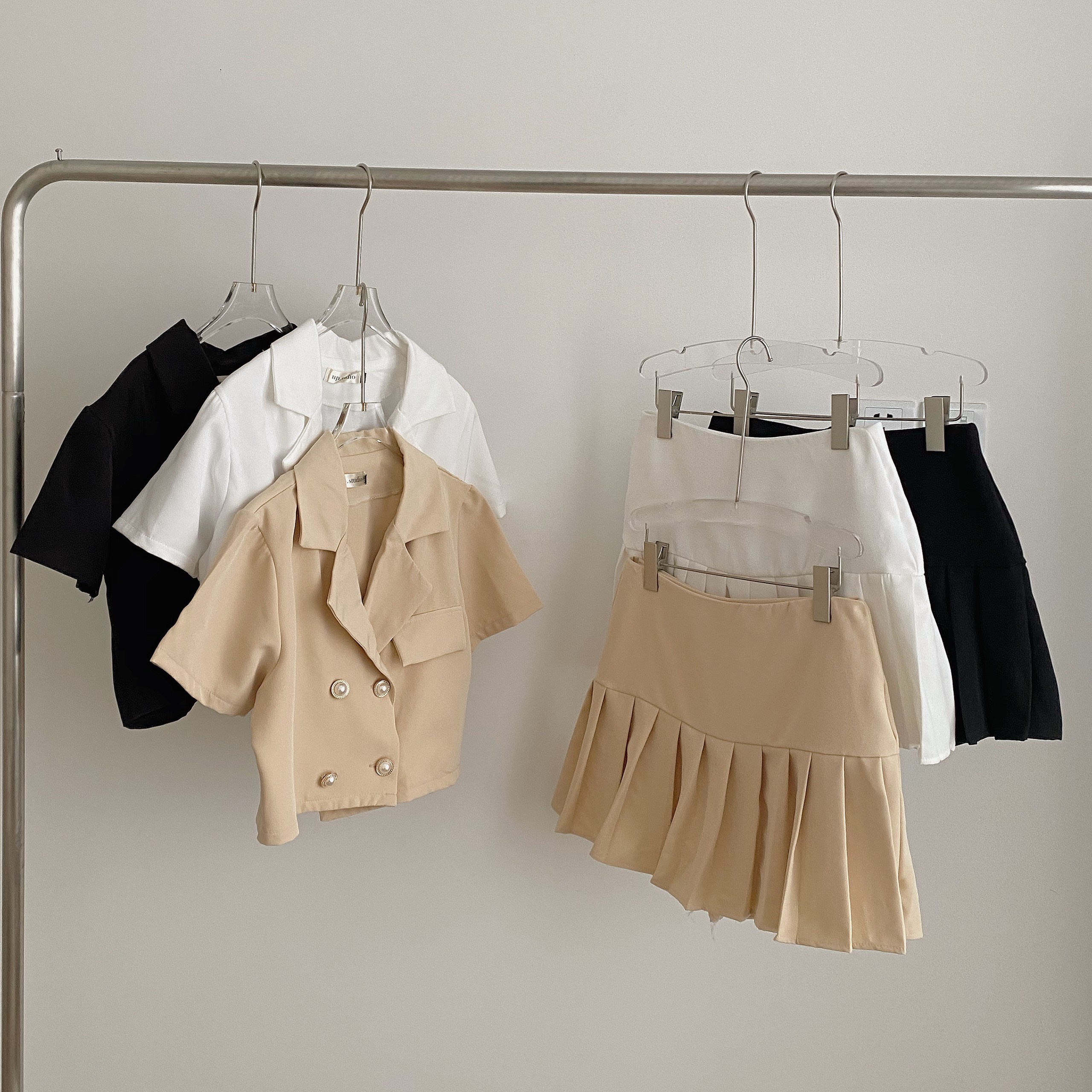 HCM]set vest lửng croptop phối chân váy kèm áo sơ mi ngắn tay dài thanh  lịch | Lazada.vn