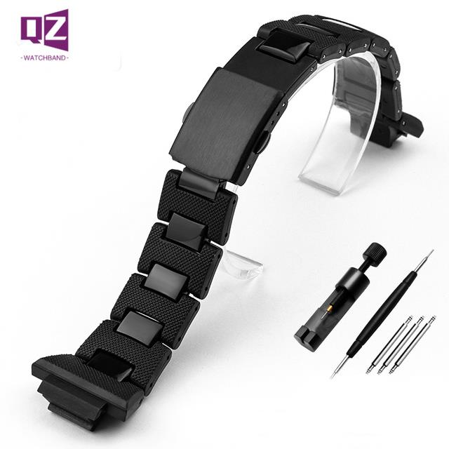 ♔ plastic watch band for casio g shock dw 5600 dw 5025 gw m5610 dw 5000 ga2100 gbx 100 watchband bracelet with tools strap 16mm