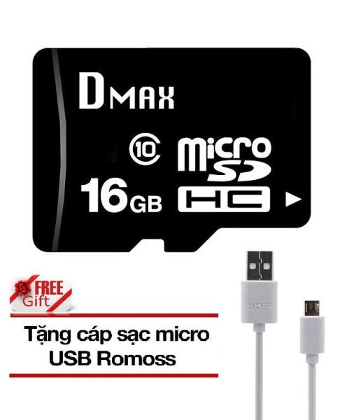 Thẻ nhớ 16GB tốc độ cao UHS1 class 10, up to 90MB/s Dmax Micro SDHC class 10 - Bảo Hành 5 năm+ Tặng cáp micro tròn