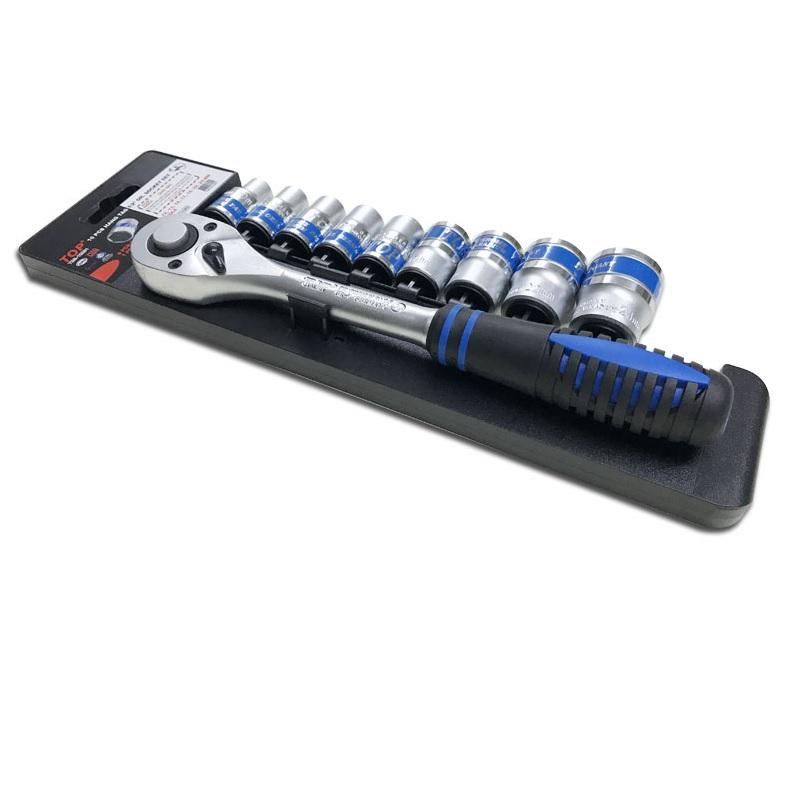 Bộ tuýp 10 chi tiết 1/2" (Cần tự động cán bọc nhựa) Top - TBS-12251