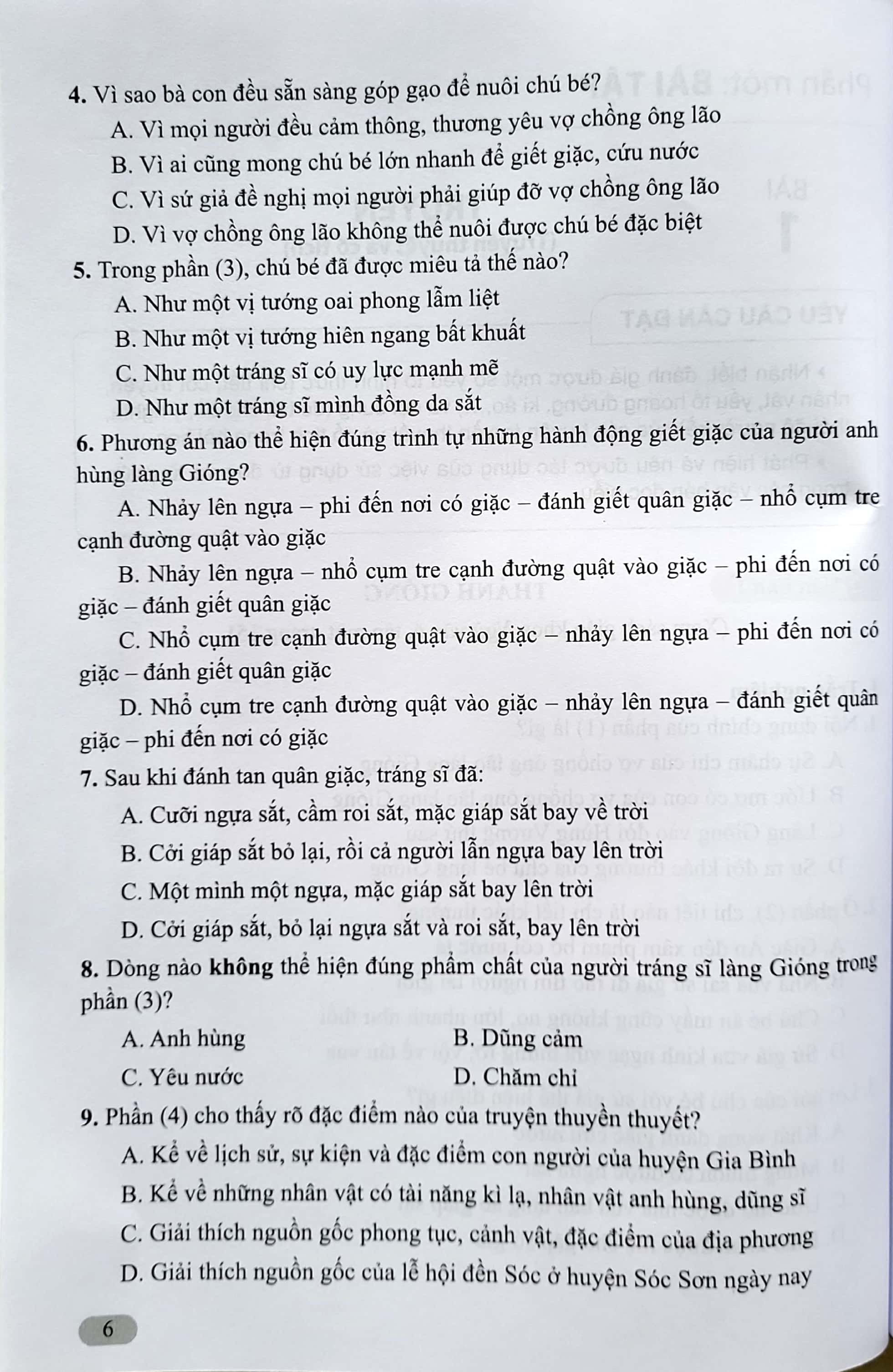 Sách - Bài tập đọc hiểu Ngữ văn 6 - Cánh Diều