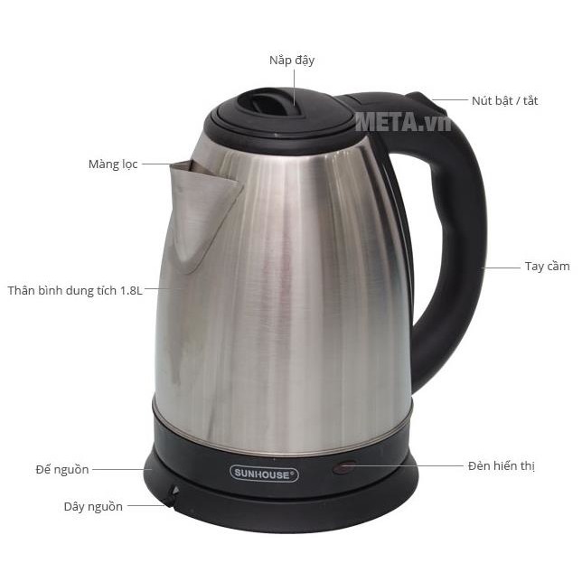 Ấm siêu tốc 1,8L sunhouse SHD1182