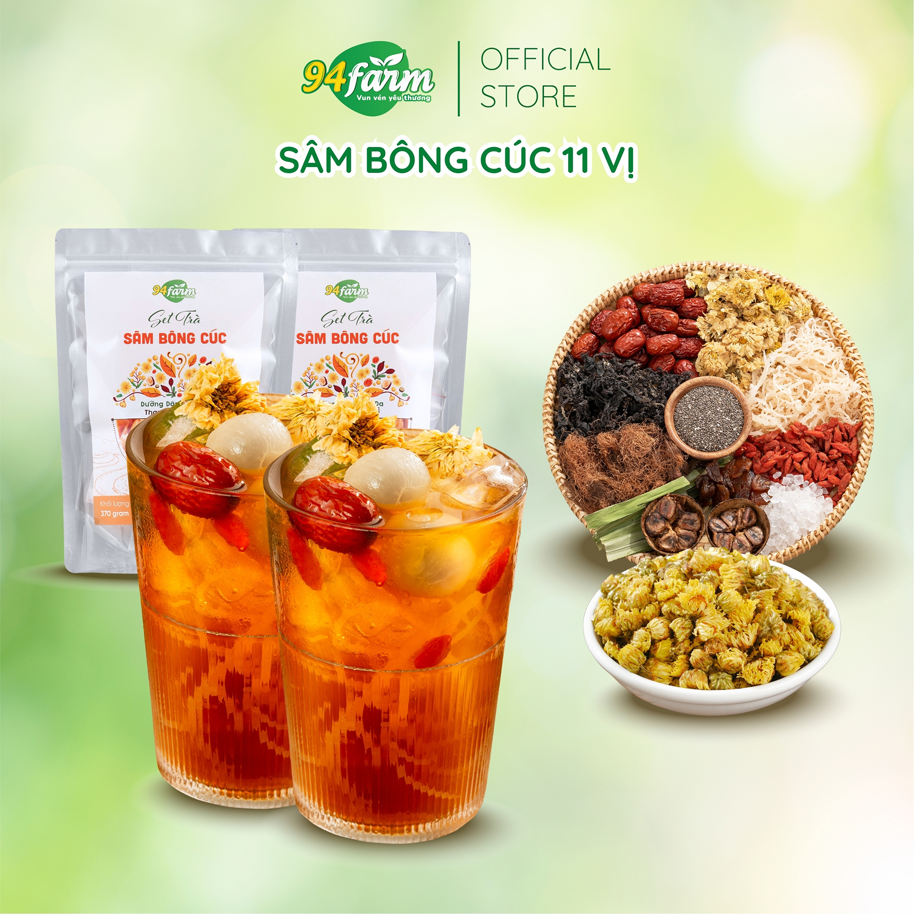 Sâm bí đao Hạt chia Sâm bông cúc Set nấu 4-6 Lít