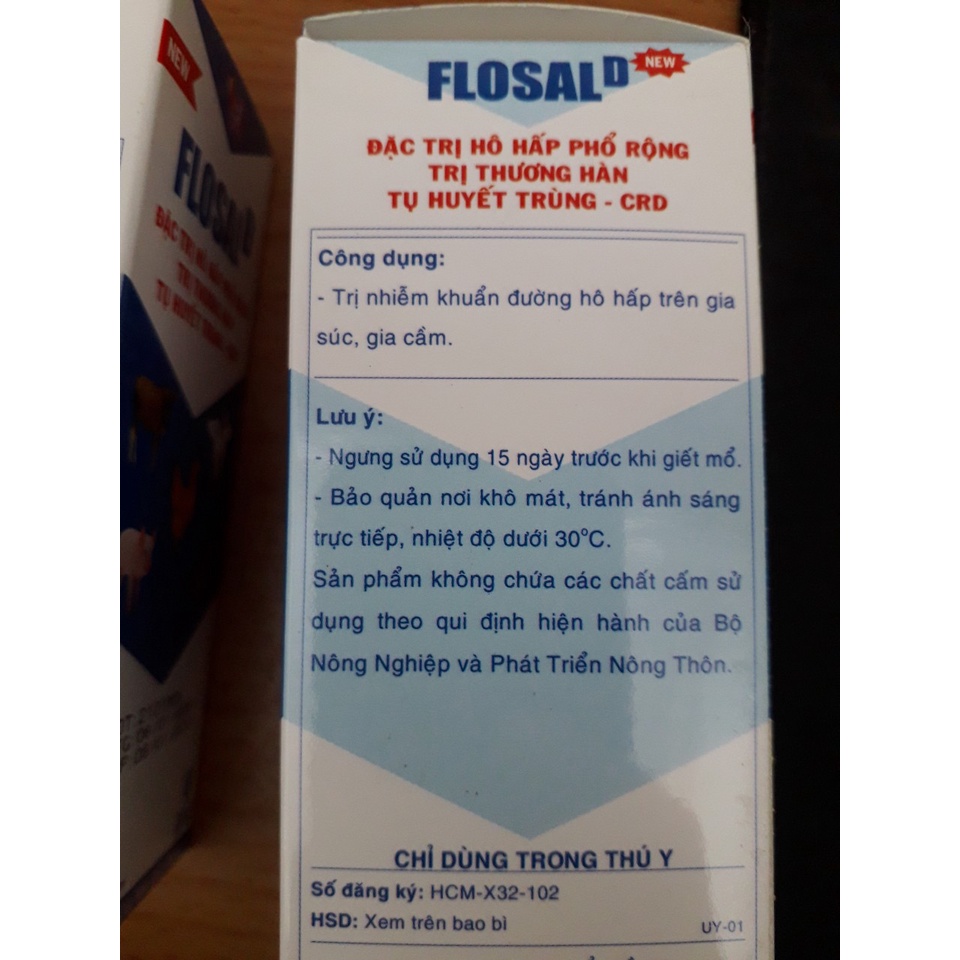 Flosal D 100ml. hen khẹc gà đá, chim cảnh