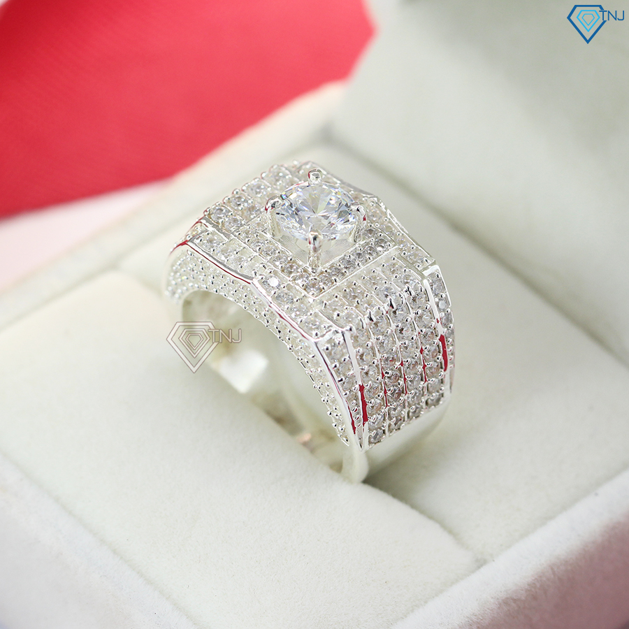 Nhẫn nam bạc đẹp đính đá sang trọng NNA0094 - Trang Sức TNJ