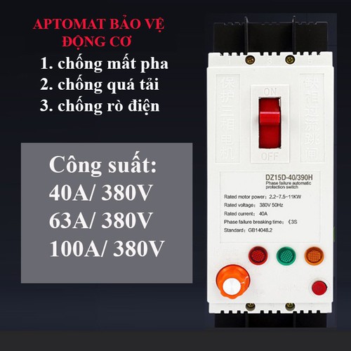 Attomat chống mất pha 100A - CB chống mất pha (Bảo vệ động cơ 3 Pha)