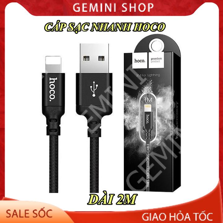 Cáp Sạc Hoco X142m dài 2m Lightning iPhone – Type C – Micro USB