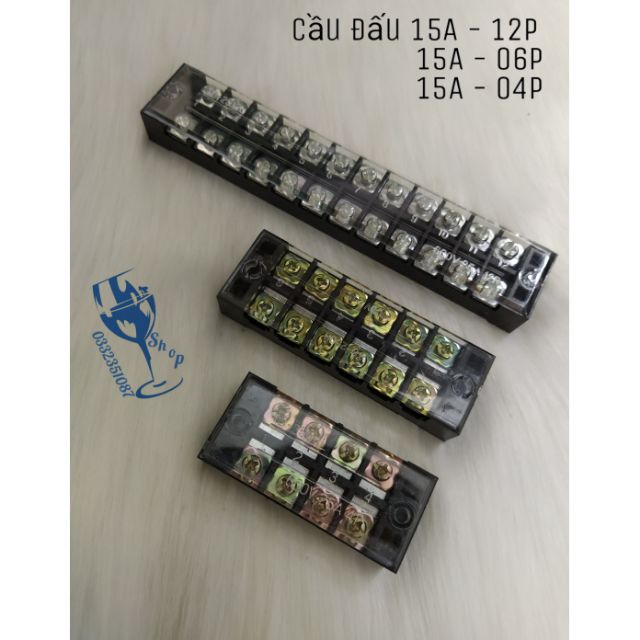 Cầu đấu điện 15a đen 04p - 06p - 12p