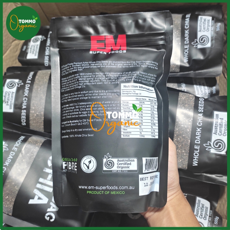 Hạt Chia Hữu Cơ Úc Black Bag Chia Túi 500g