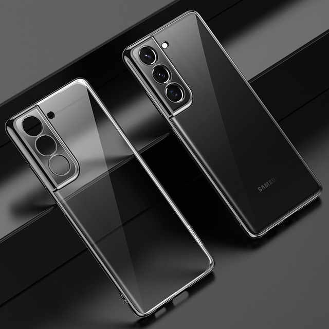 Ốp lưng TPU mềm trong suốt mạ viền Crom 6D sang trọng thích hợp cho SamSung S22 Ultra S22 Plus S22 S21 FE S21 ULTRA S21 PLUS S21 S20 Ultra S20 Plus S20