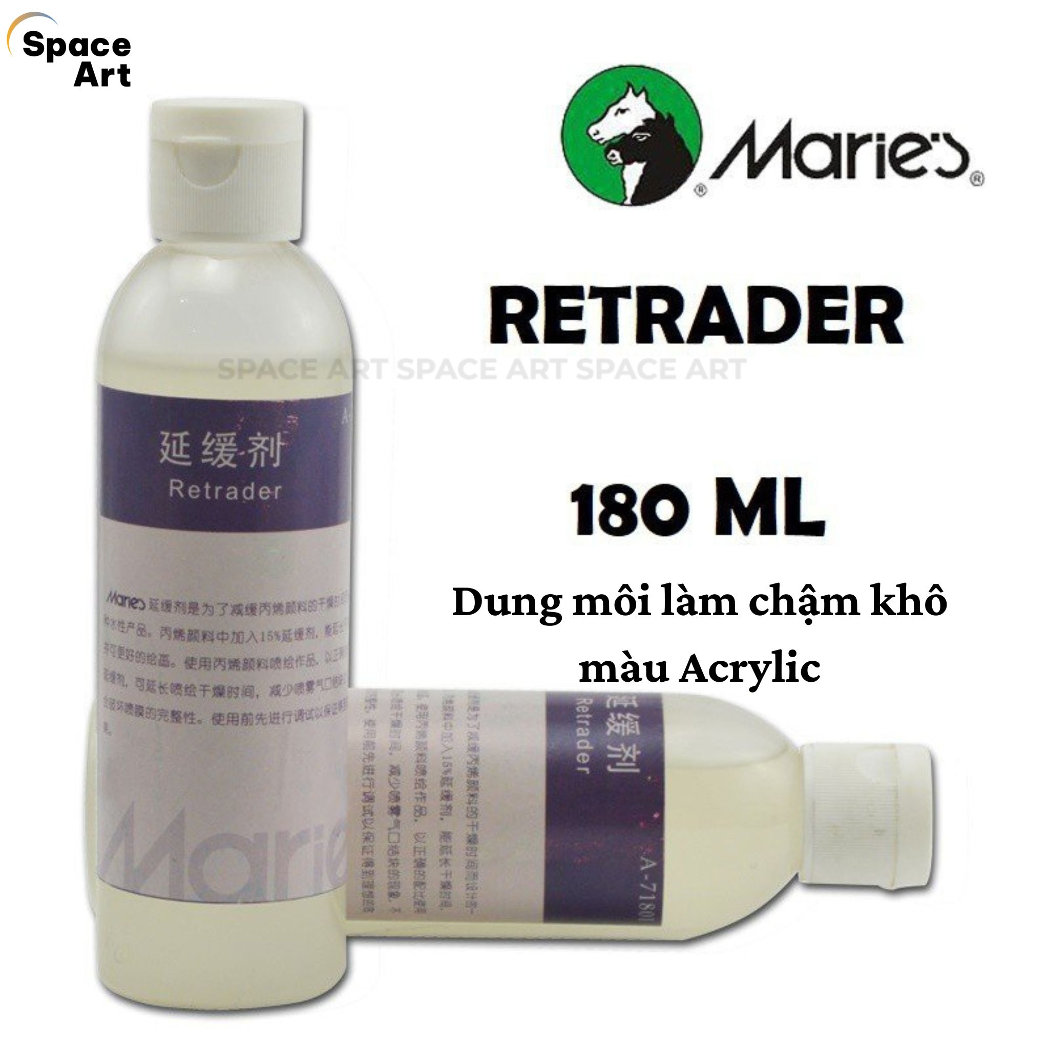 [Space Art Store][Chính hãng] Dung môi phủ bóng,làm chậm khô, pha màu acrylic MARIE'S 180ml