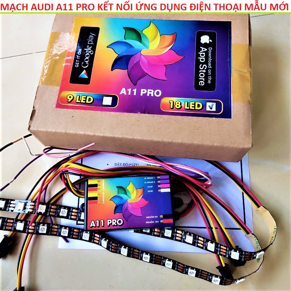 MẠCH AUDI XE MÁY A11 PRO MẪU MỚI DÙNG APP ĐIỆN THOẠI ĐIỀU CHỈNH , MẠCH LED AUDI TRANG TRÍ XE MÁY SIÊU ĐẸP LOẠI TỐT , MẠCH AUDI CHO XE MÁY Ô TÔ HÀNG ĐẸP , PHỤ TÙNG XE MÁY , PHỤ KIỆN ĐỘ XE MÁY