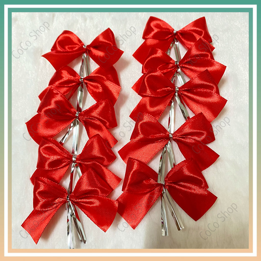 Bộ 10 Nơ Trang Trí Cây Thông noel , Giáng sinh