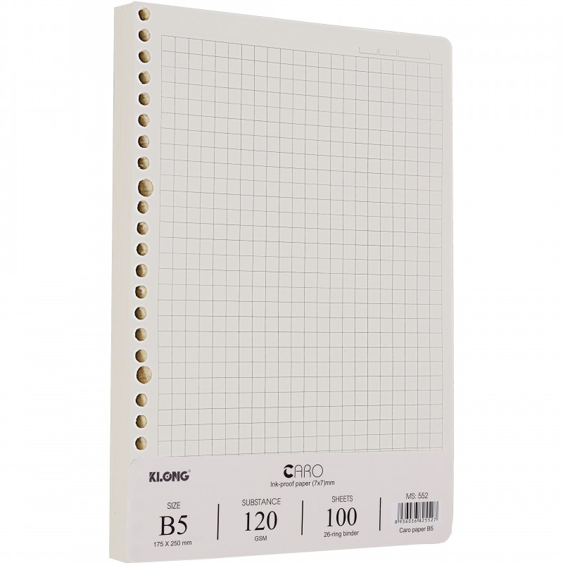 [DA ĐEN] Ruột Sổ Còng B5 Caro (7x7)mm - 100 tờ; MS: 552
