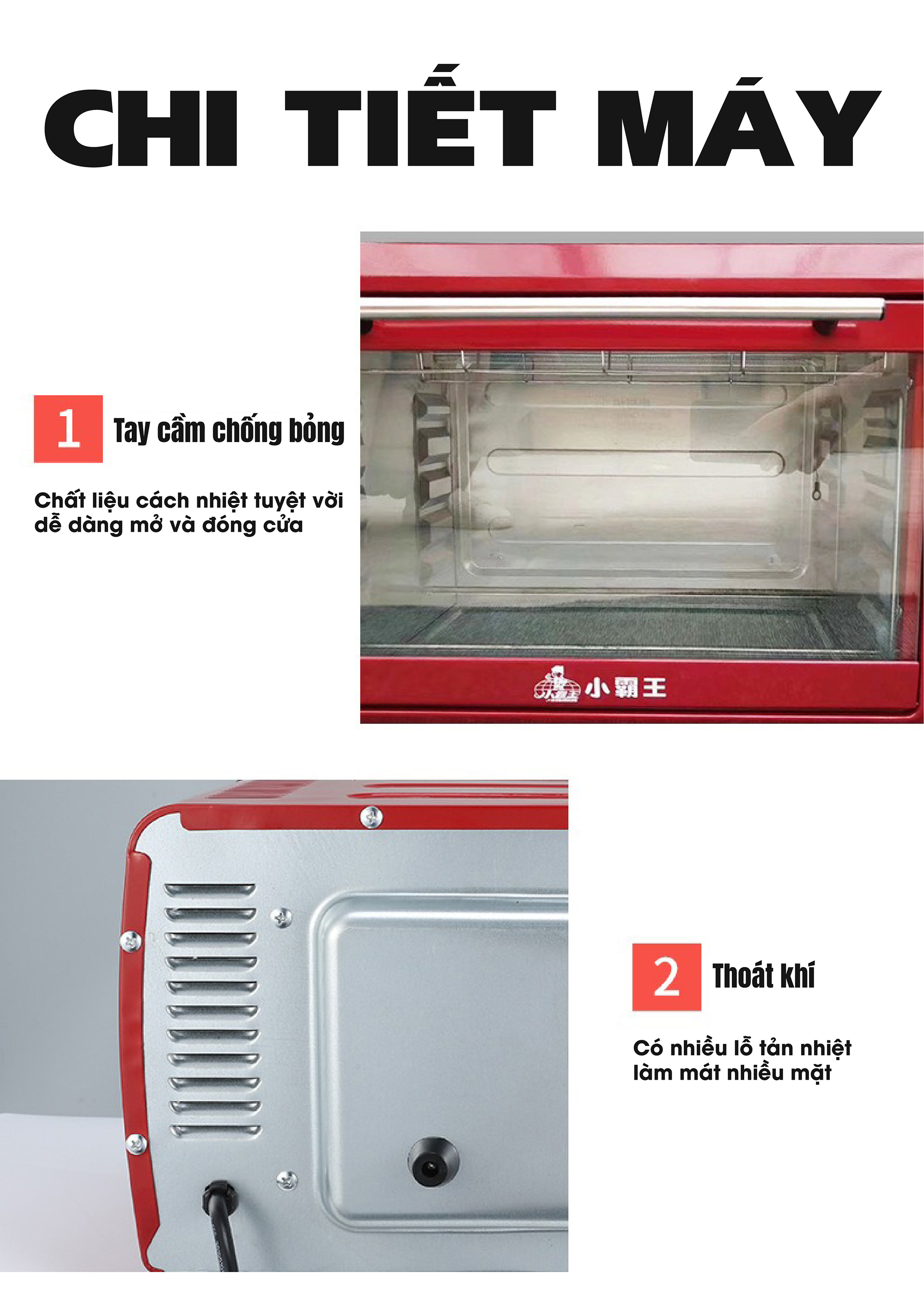 Lò nướng điện đa năng 48L , 8 chế độ nấu, Lò vi sóng
