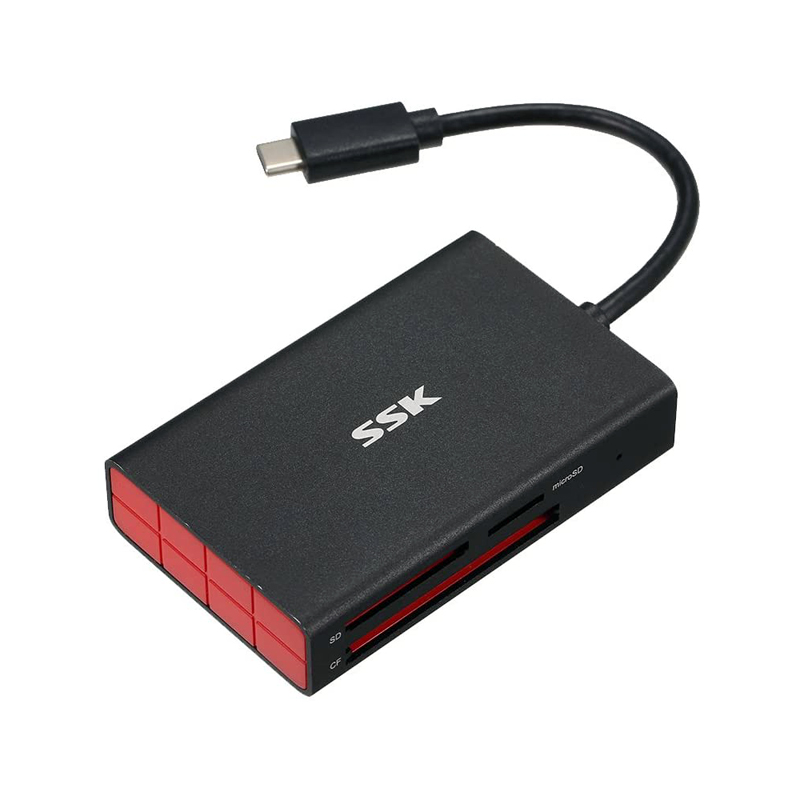 Đầu đọc thẻ nhớ typeC 3.1 SSK SCRM340 - đọc thẻ TF/SD/CF (Đen) - Nhất Tín Computer
