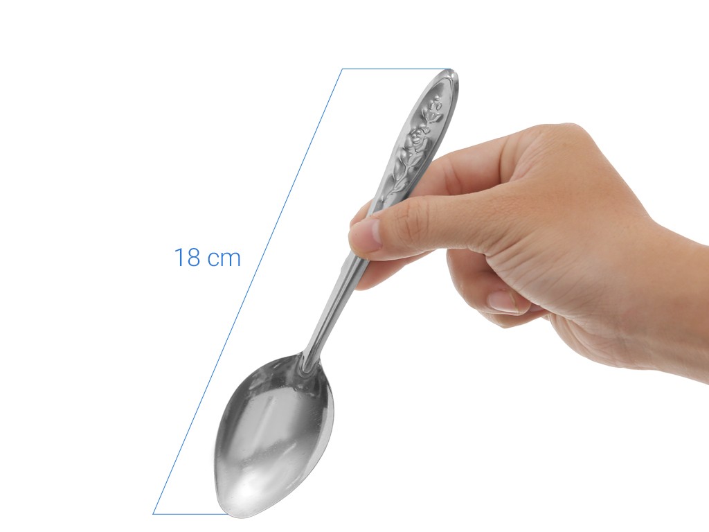 [HCM][COMBO 10] MUỖNG ĂN CƠM BÔNG HỒNG cán dài 18cm