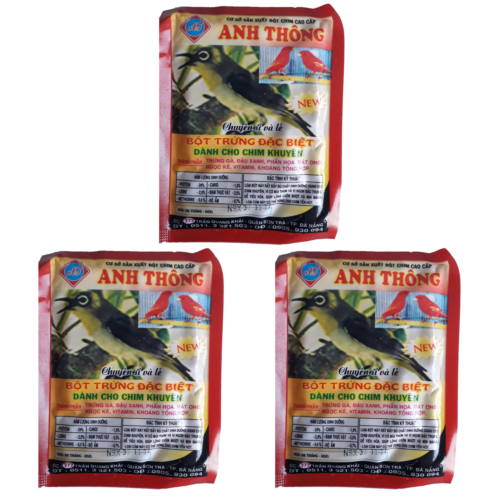 Combo 3 Gói Thức Ăn Chim Vành Khuyên Anh Thông 50g - Cám Chim Khoen