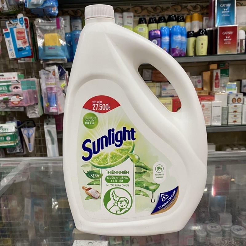 Nước rửa chén Sunlight Extra 3,6kg Thiên nhiên muối khoáng và lô hội