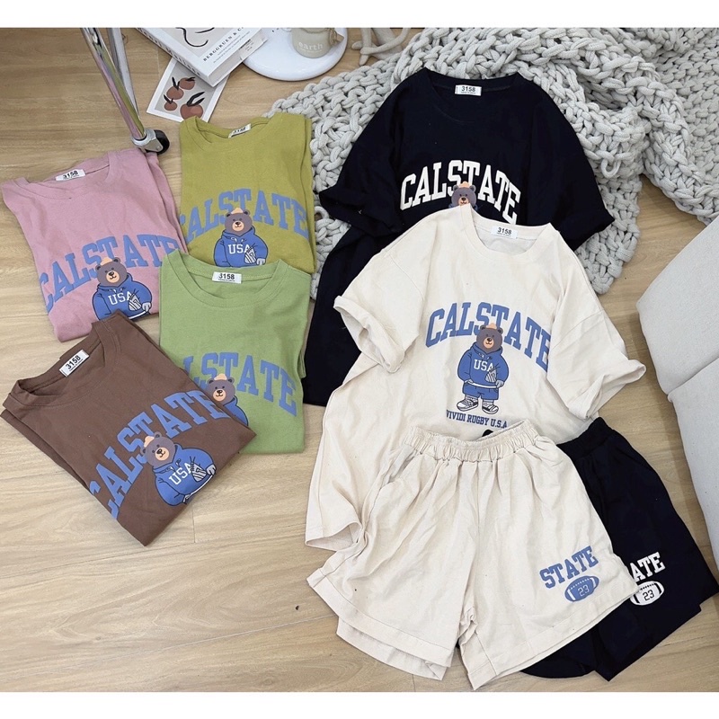 Set bộ đùi chất cotton su - gấu caste