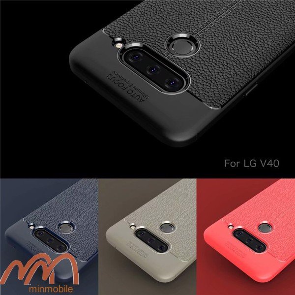 Ốp lưng LG V40 ThinQ chống sốc giả da autofocus