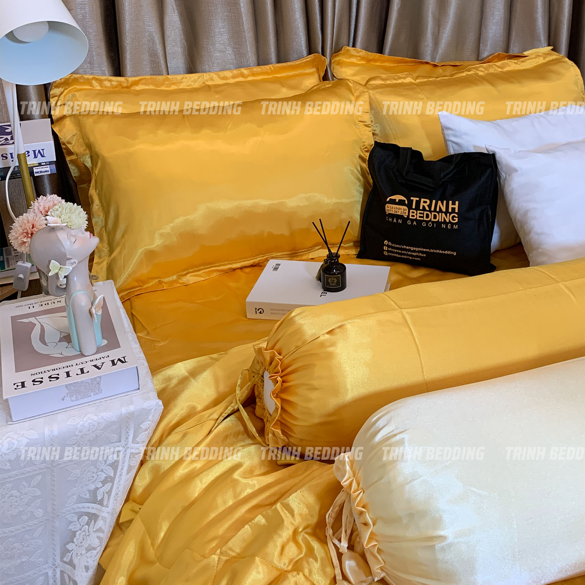 BỘ DRAP PHI LỤA MỊN MÁT CAO CẤP M2|M4|M6|M8  TRINHBEDDING