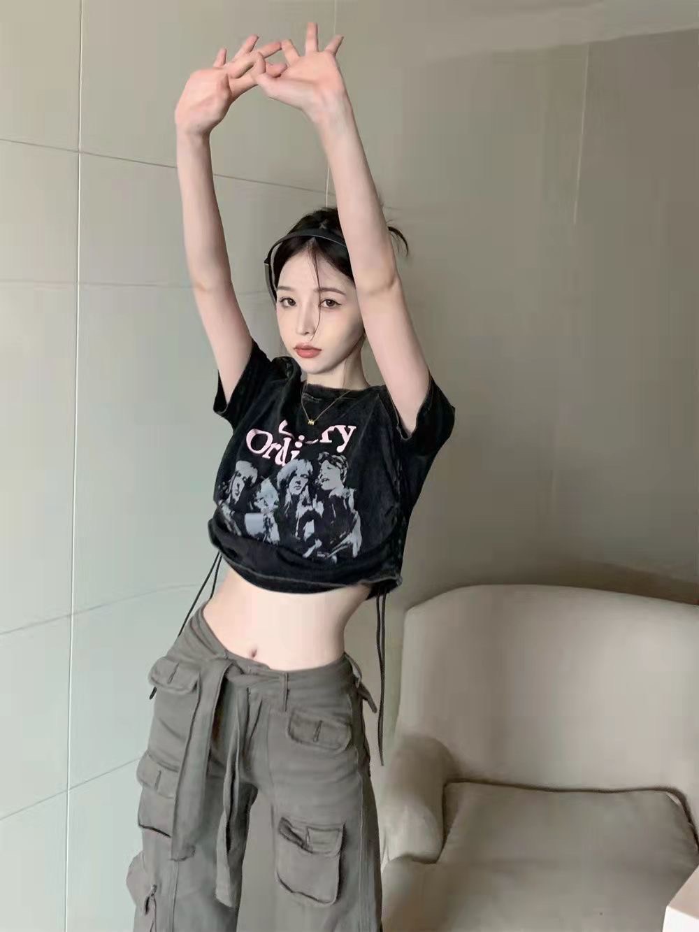Áo Thun Croptop Kiểu Dây Rút Siêu Chất ORDInary 2023