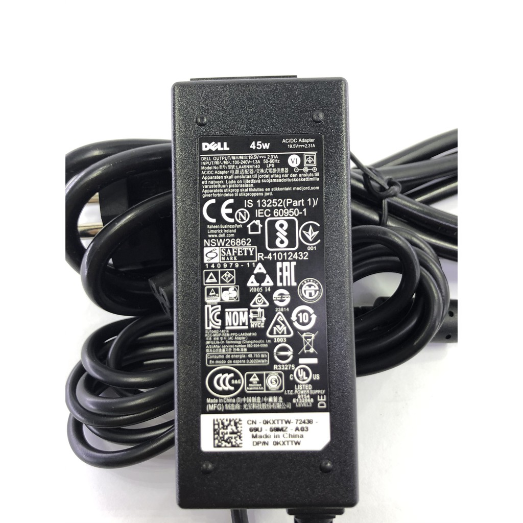 Sạc laptop dell 45w 19.5v-2.31a zin bóc máy