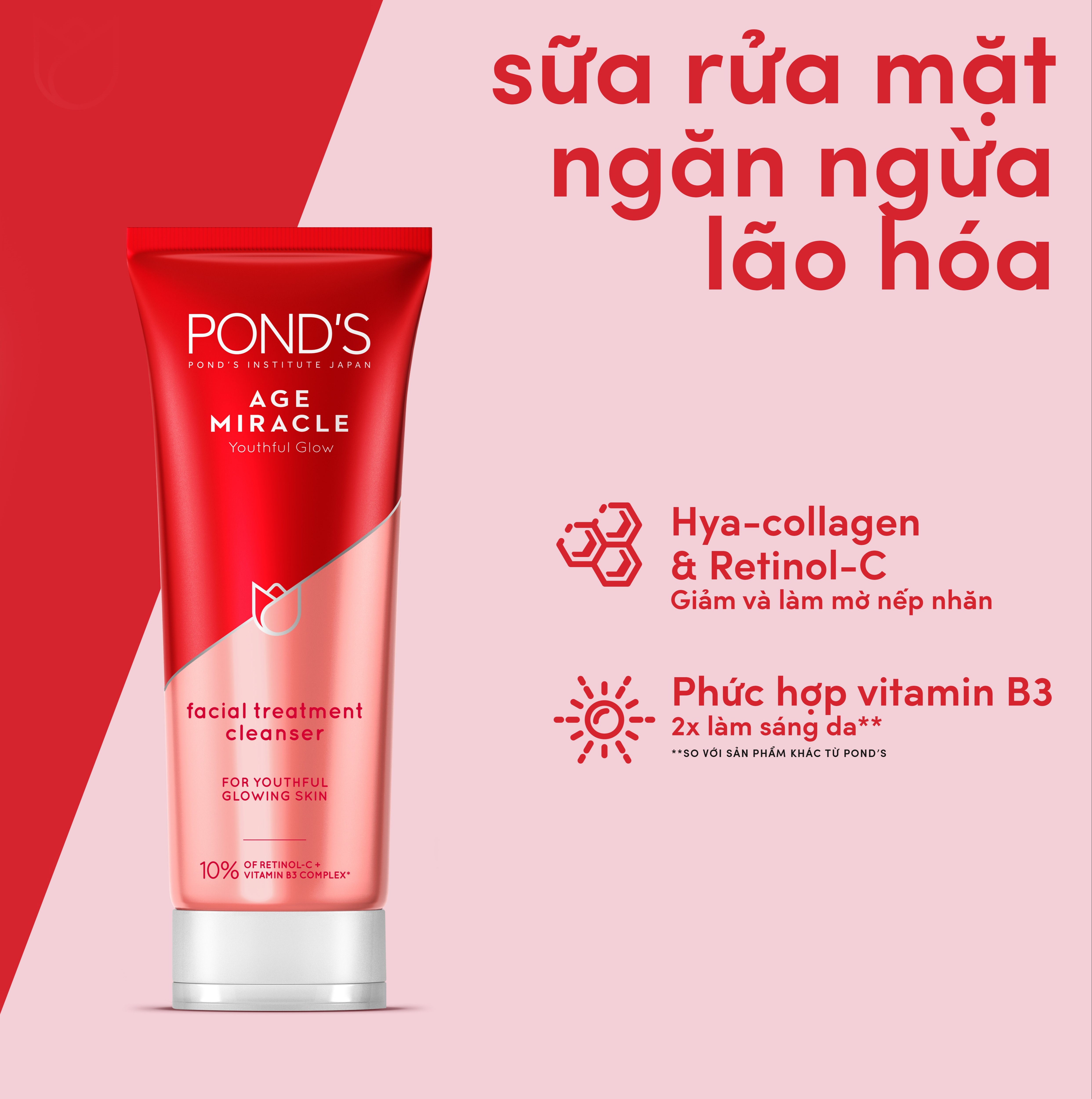 [HCM]Sữa Rửa Mặt Ponds Chống Lão Hóa Age Miracle (100g)