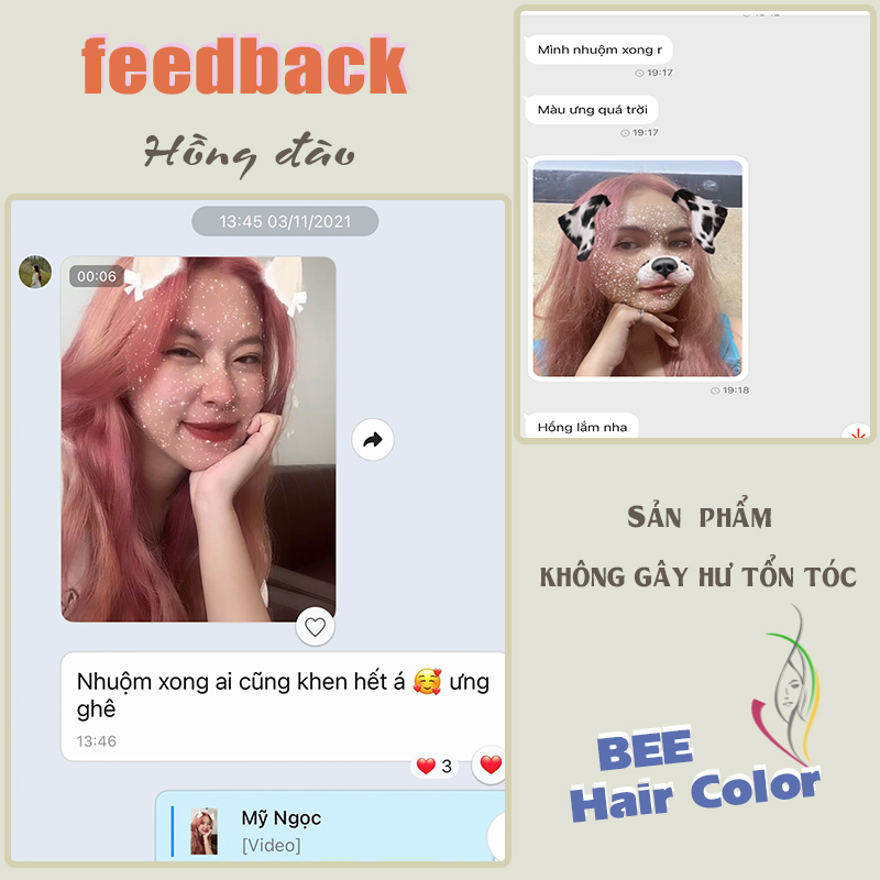 Thuốc Nhuộm tóc màu hồng đào