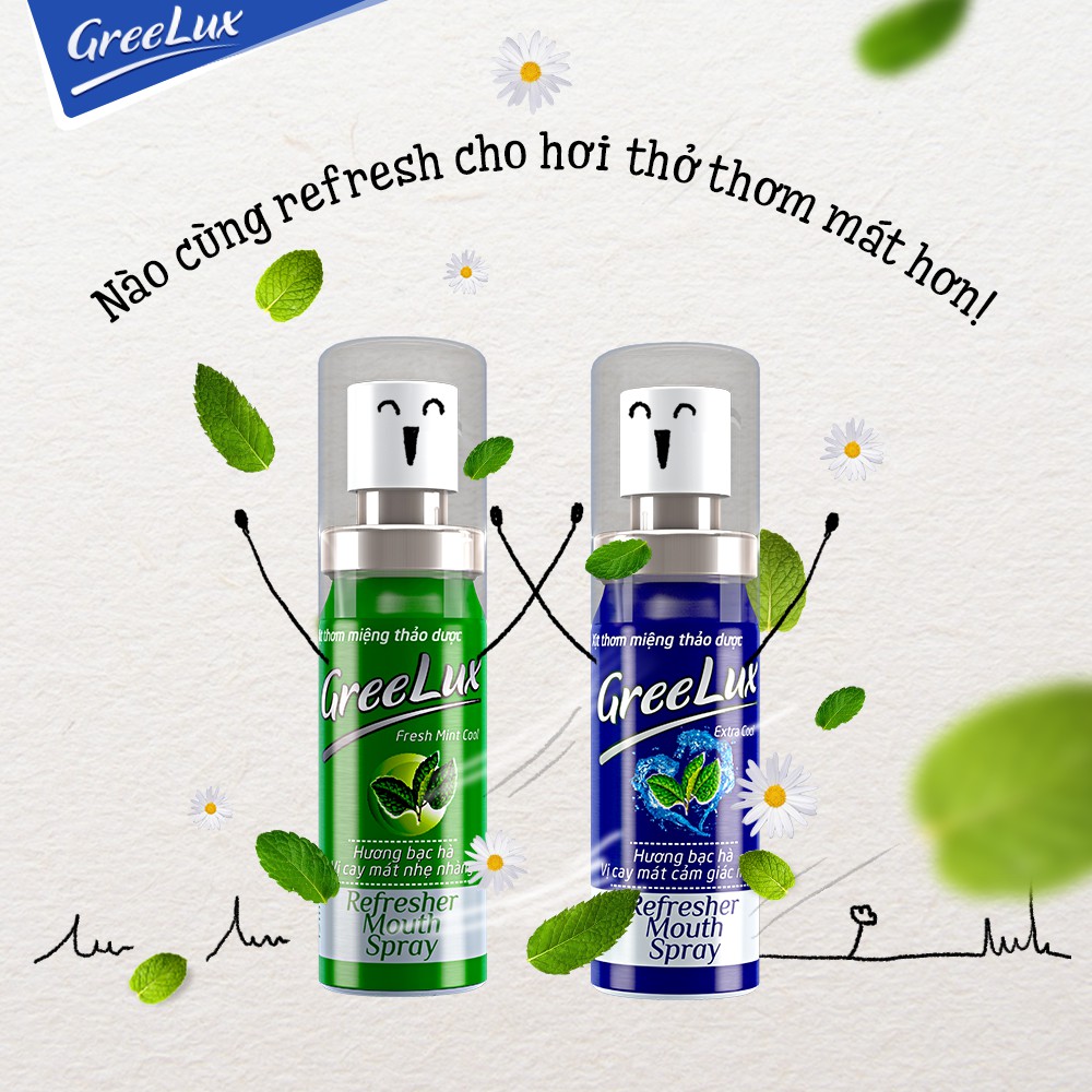 Combo 2 chai Xịt thơm miệng thảo dược Greelux