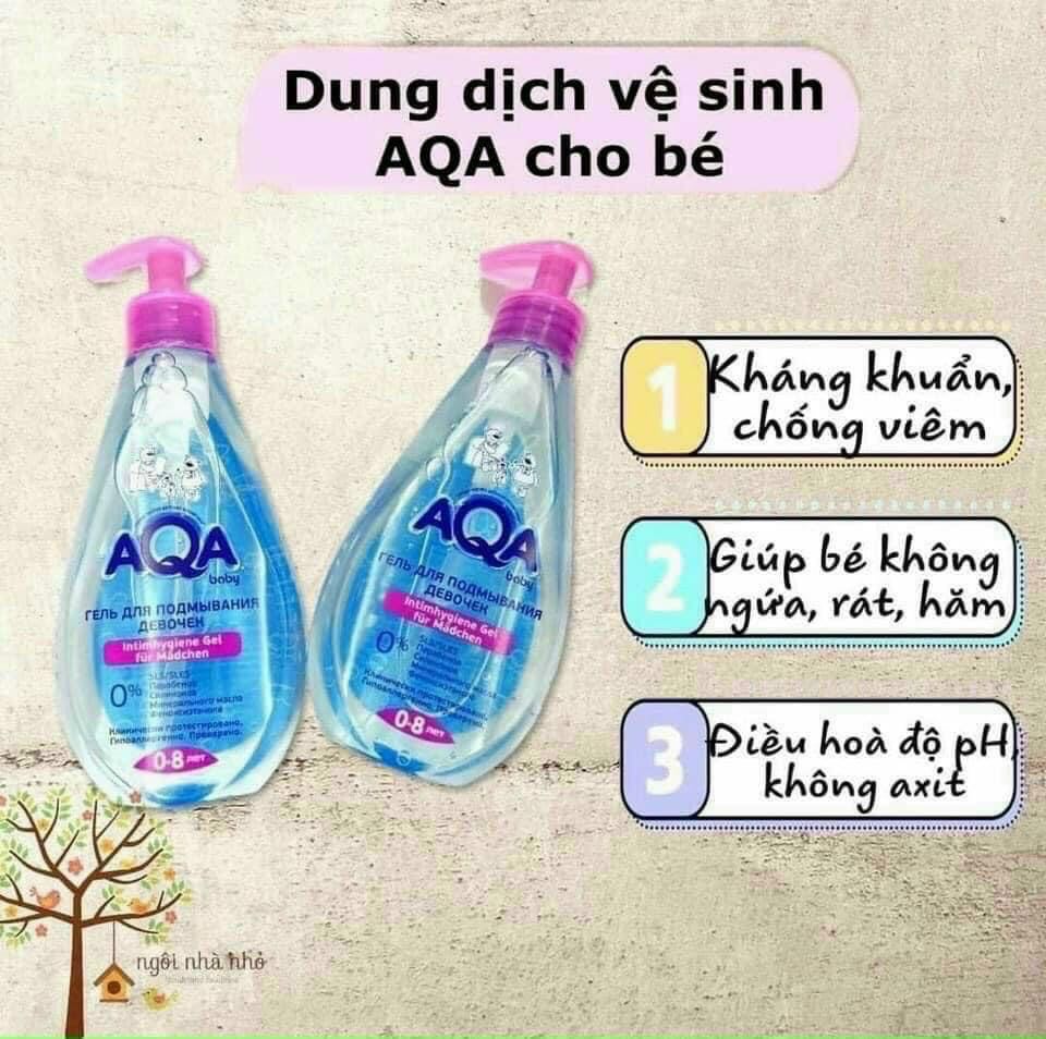 DUNG DỊCH VỆ SINH AQA DÀNH CHO BÉ GÁI TỪ 0-8 TUỔI
