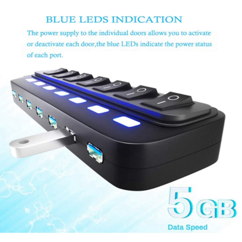 USB Hub 2.0 USB Splitter Multi Hub Adapter USB Several Ports Power Adapter with Switch Accessories for PC Laptop