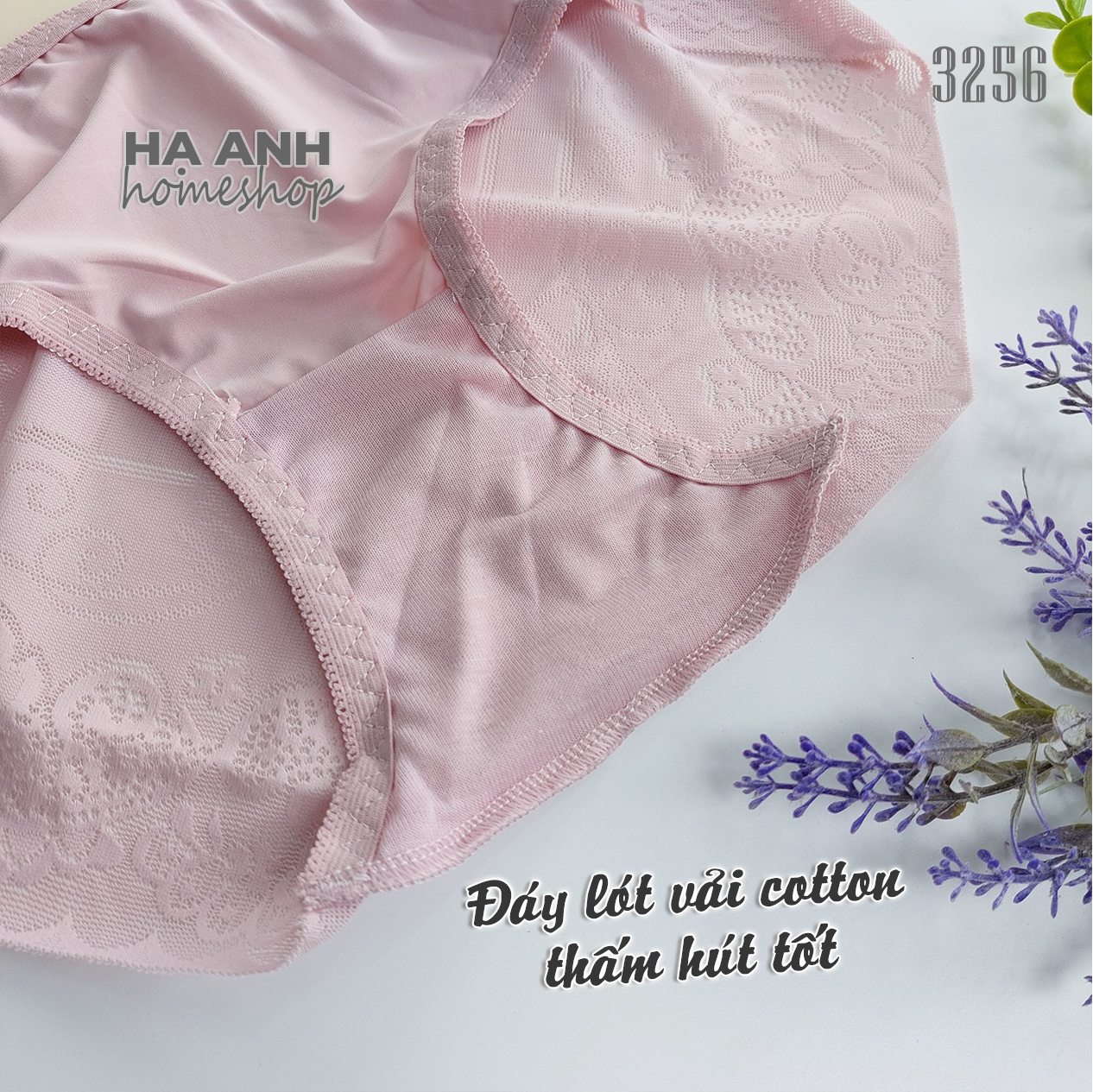 Quần lót nữ 3256 (45-56kg) - Thun phối ren đẹp mát