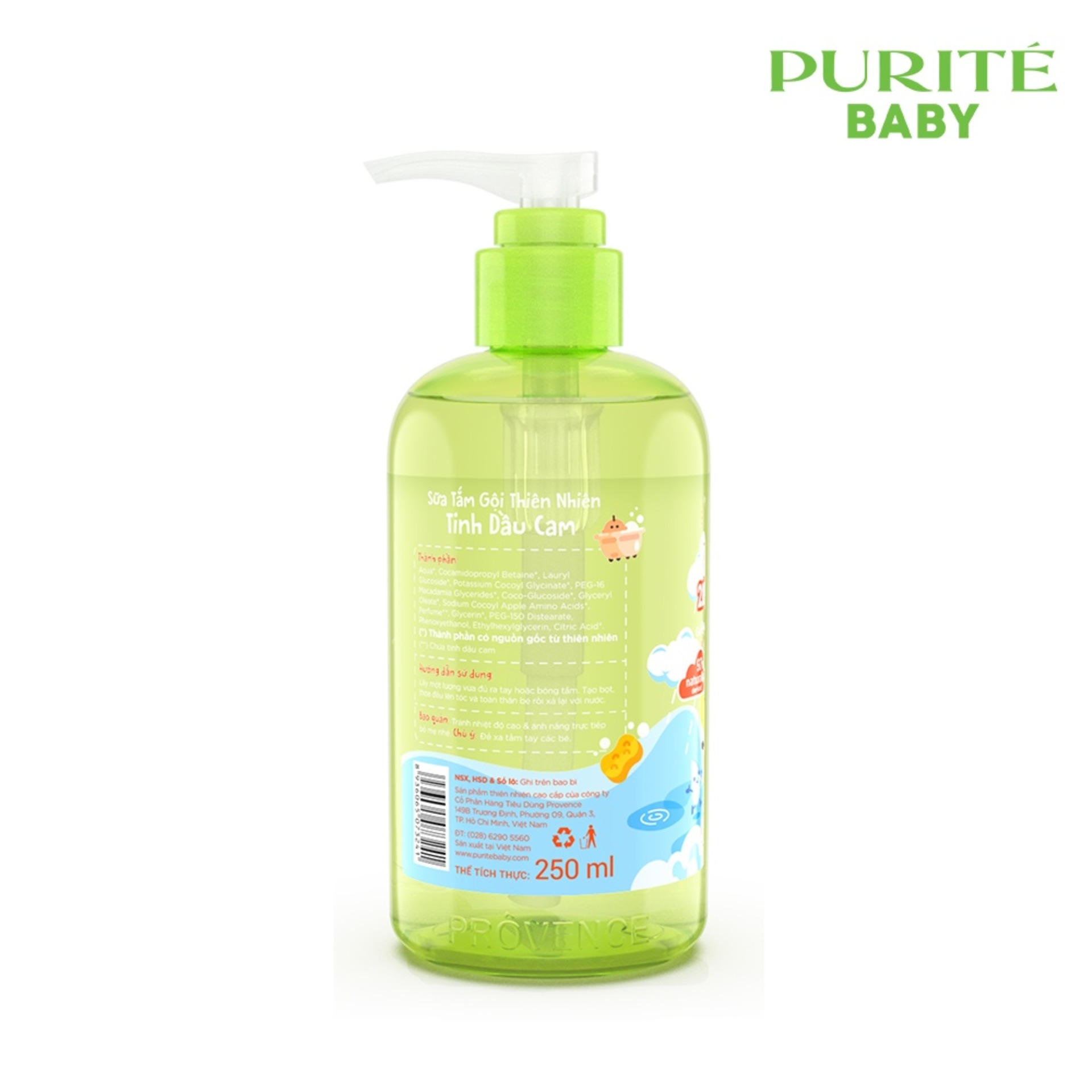 Sữa Tắm Gội Purité Baby Natural 250ml
