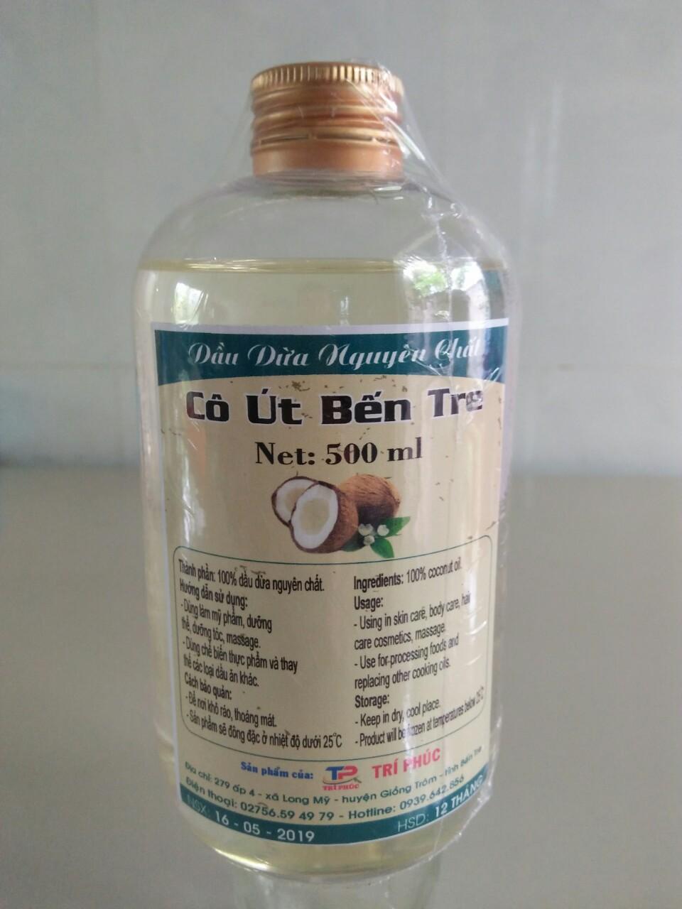 Dầu dừa Cô Út Bến Tre chai 500ml