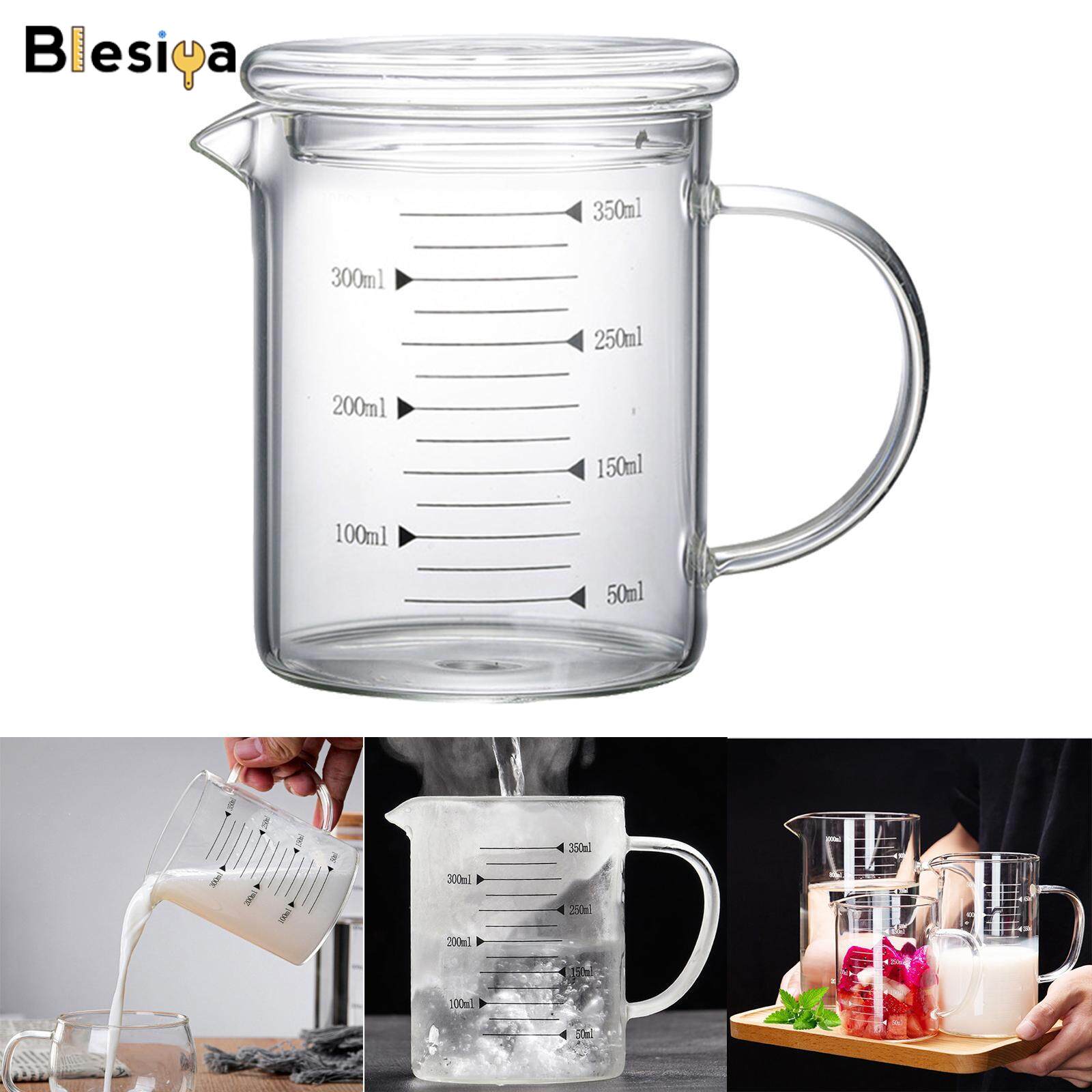 Blesiya Glass Measuring Cup Transparent for Water Milk Beverage
