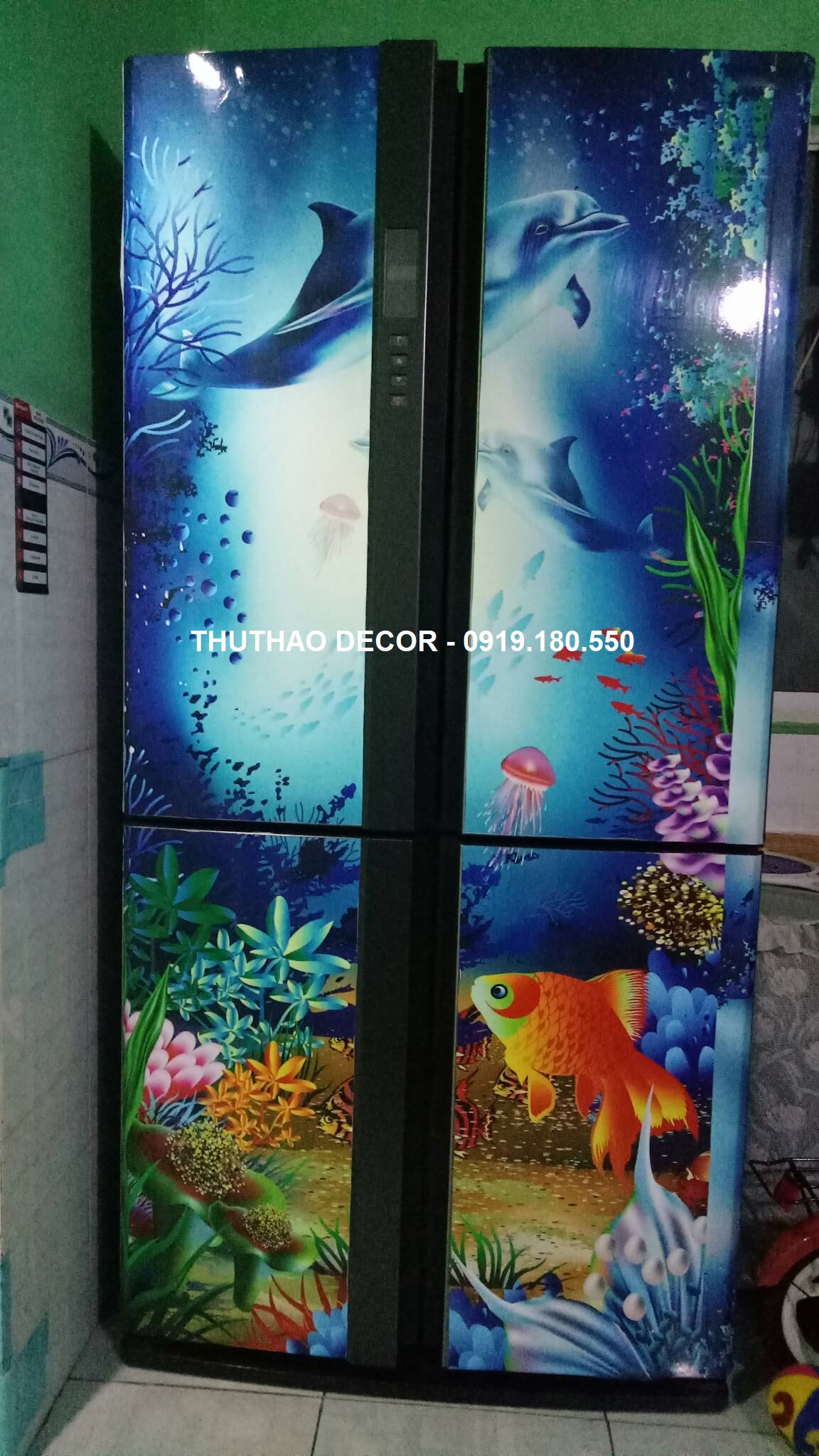 [HCM]Decal Dán Tủ Lạnh CÁ ĐẠI DƯƠNG - THUTHAODECOR