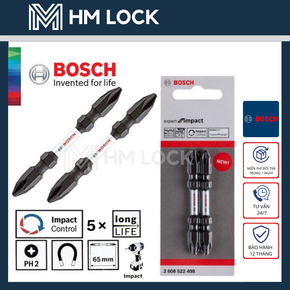 Bộ 2 mũi đầu vặn vít dòng expert bosch ph2 - 65mm, 110mm, 150mm - hàng chính hãng
