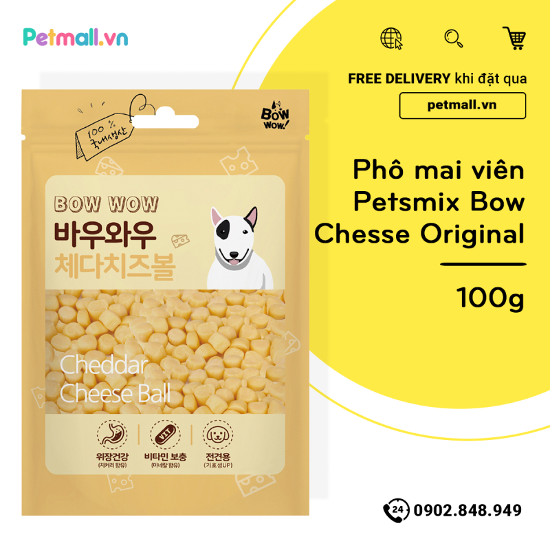 Phô mai viên Petsmix Bow Chesse Original 100g