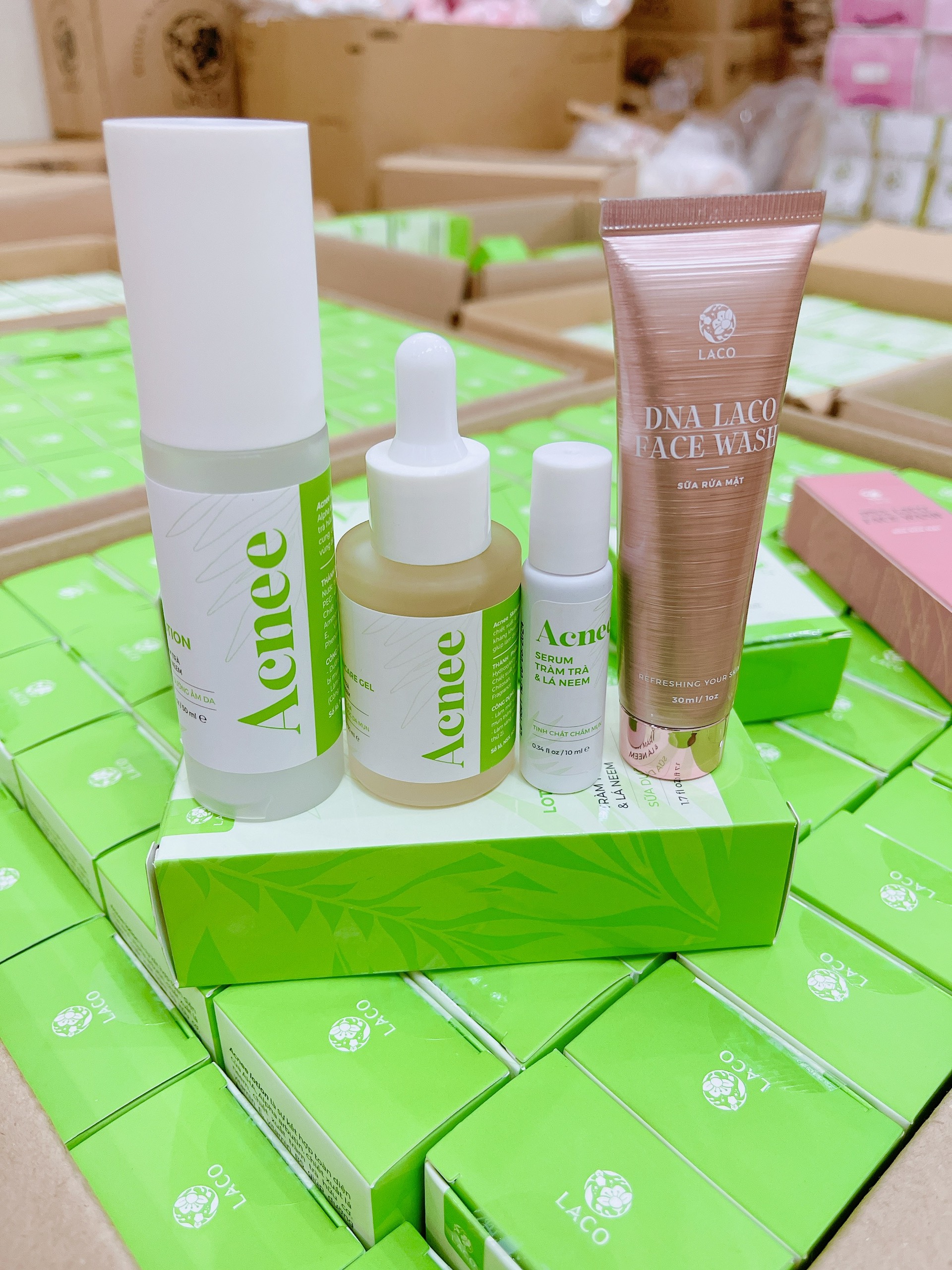 Combo chăm sóc da mụn acnee Laco