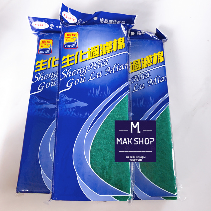 3 Gói Bông Lọc Hồ Cá, Bể Cá Cảnh 2 Lớp xanh Đen Loại Tốt, Có Thể Giặt Và Sử Dụng Nhiều Lần