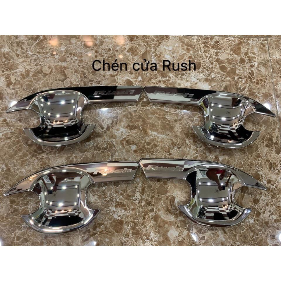 Ốp hõm cửa, tay cửa toyota rush 2018-2021 mạ crom cao cấp, chén cửa rush